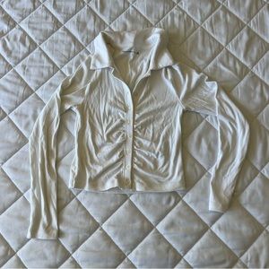 NWOT - Abercrombie and Fitch white ruched top